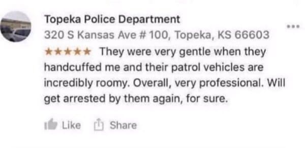 funny review - good police department review