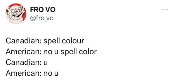 funny canadian tweets - how canadians spell color