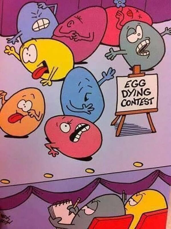 easter memes - egg dying contest comic