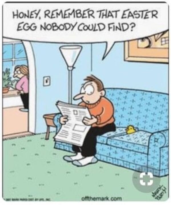 easter memes - single panel comic chick hatched in couch
