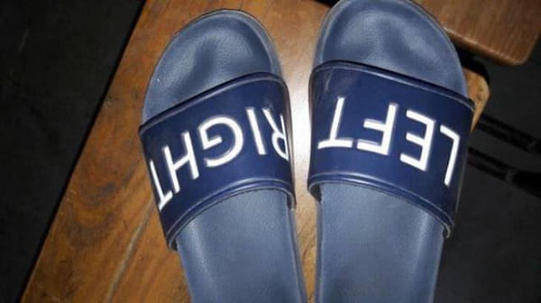 funny fail pic - l/r slipper wrong