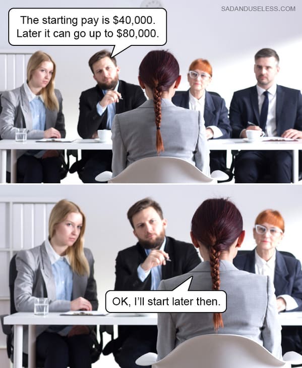 job interview memes - start later