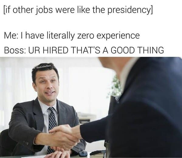 job interview memes - two men shaking hands
