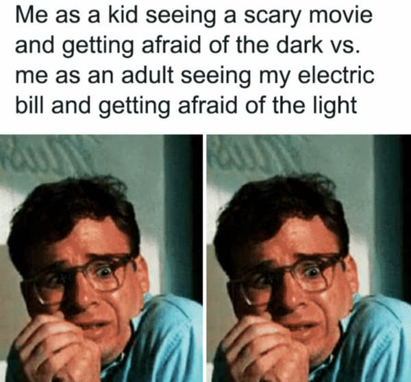 money meme - seeing a scary movie as a kid