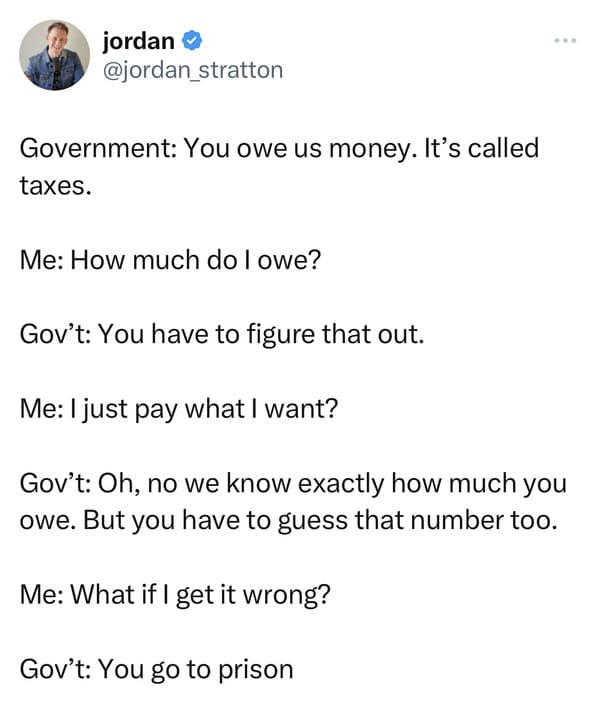 funny tax memes - tweet government how much do i owe