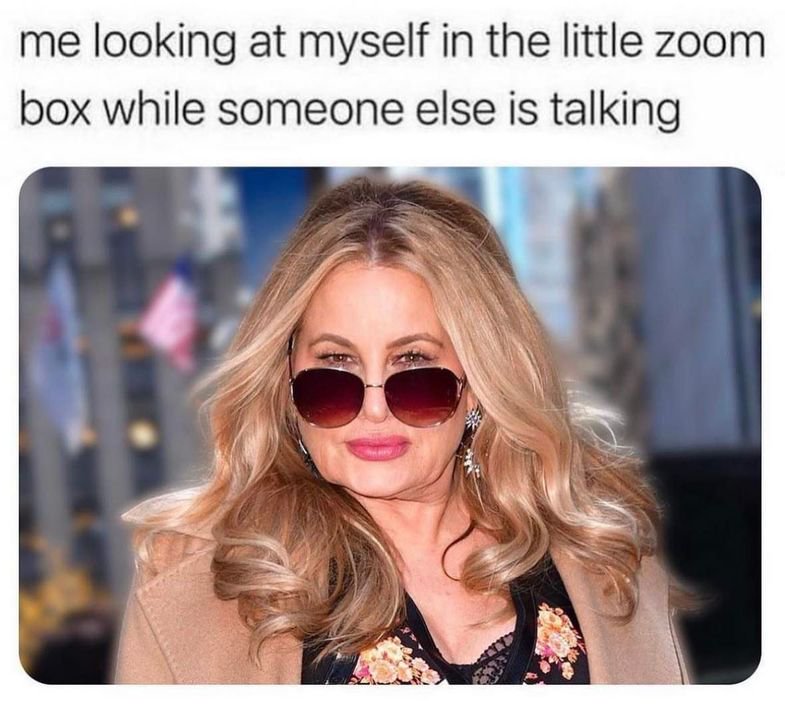 zoom meme - me looking at myself in the little box
