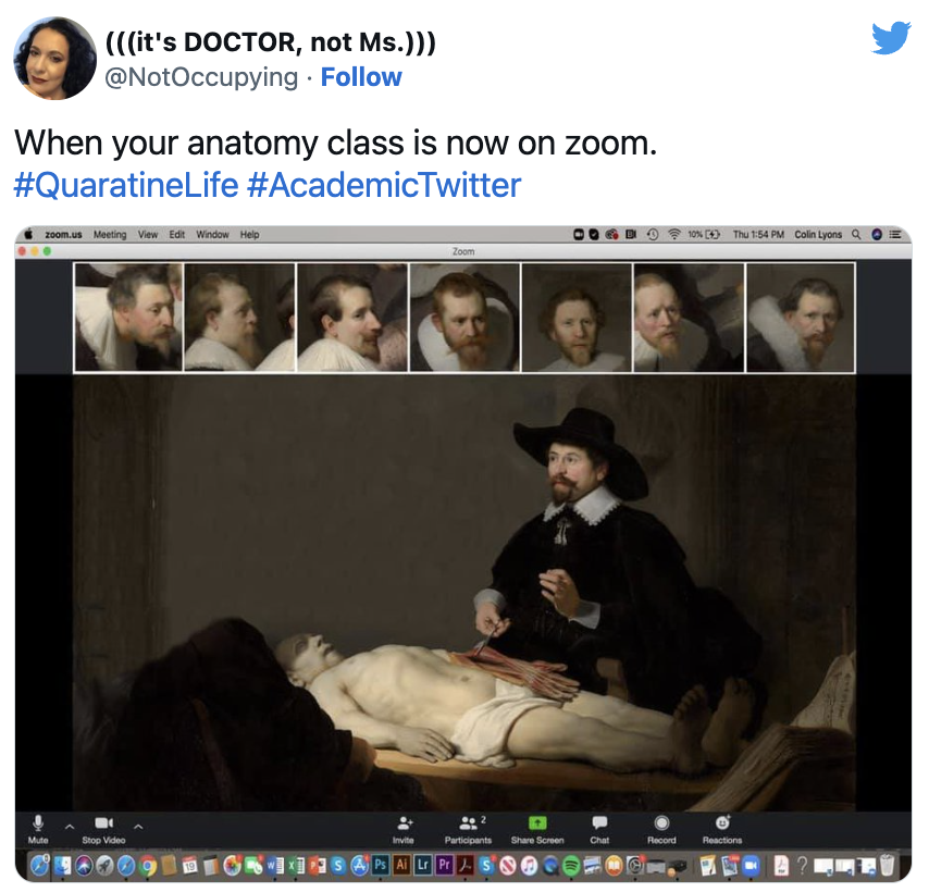 zoom meme - anatomy class on zoom