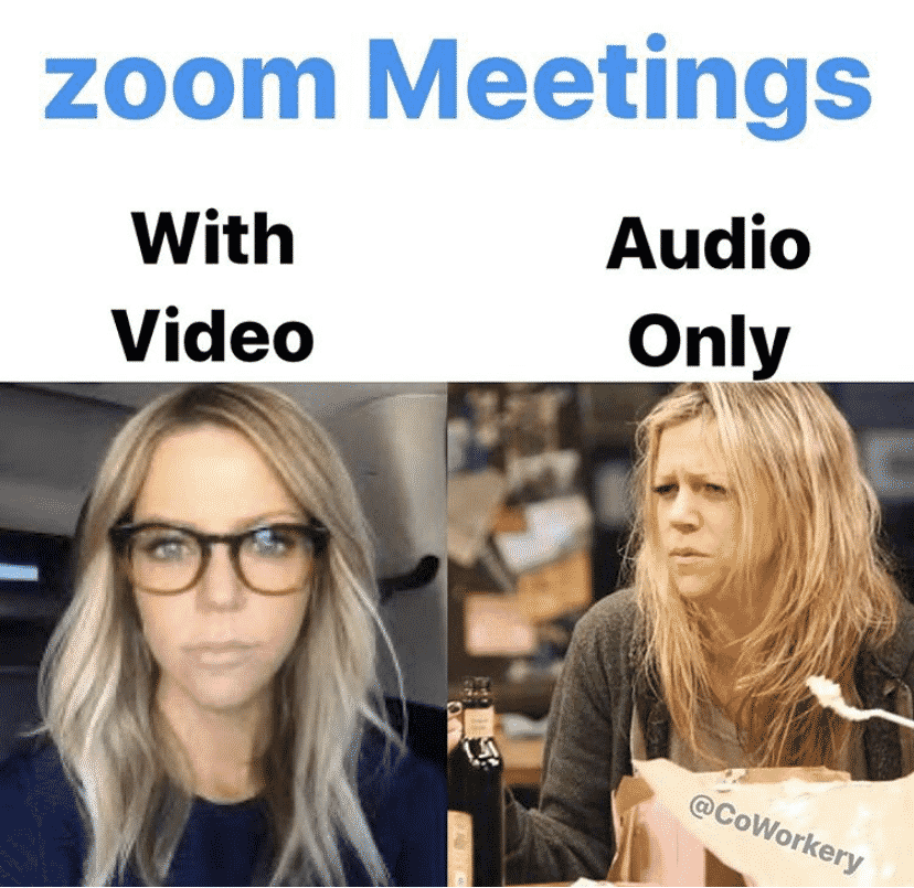 zoom meme - audio only vs with video