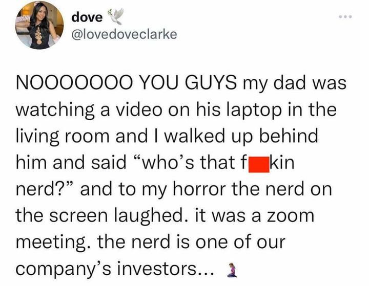 zoom meme - my dad was watching a video on his laptop