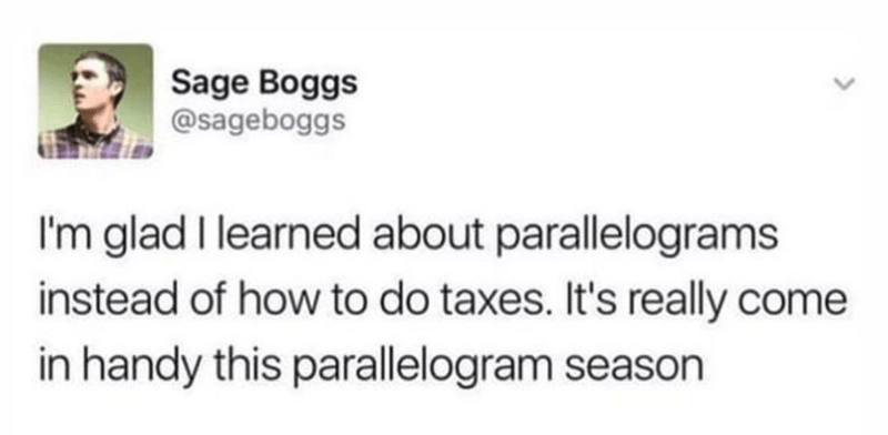 funny tax meme - parallelograms