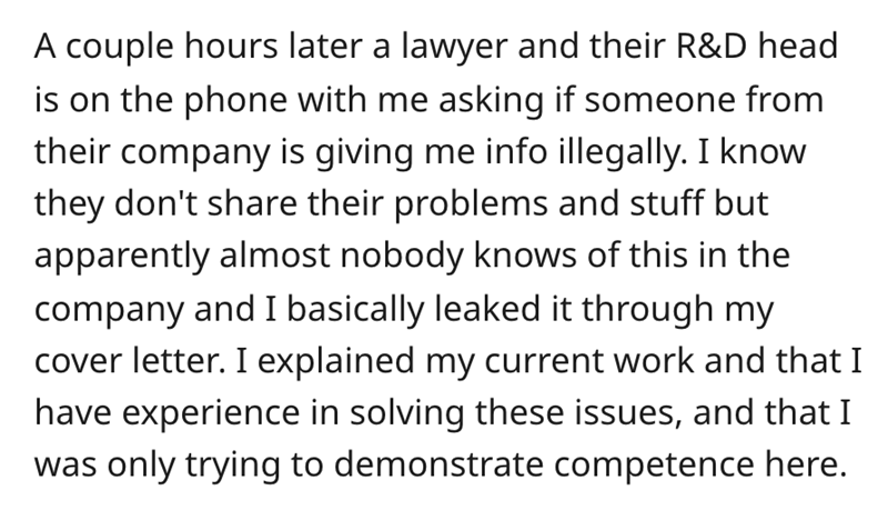 lawyers call about applicants cover letter - A couple of hours later a lawyer 