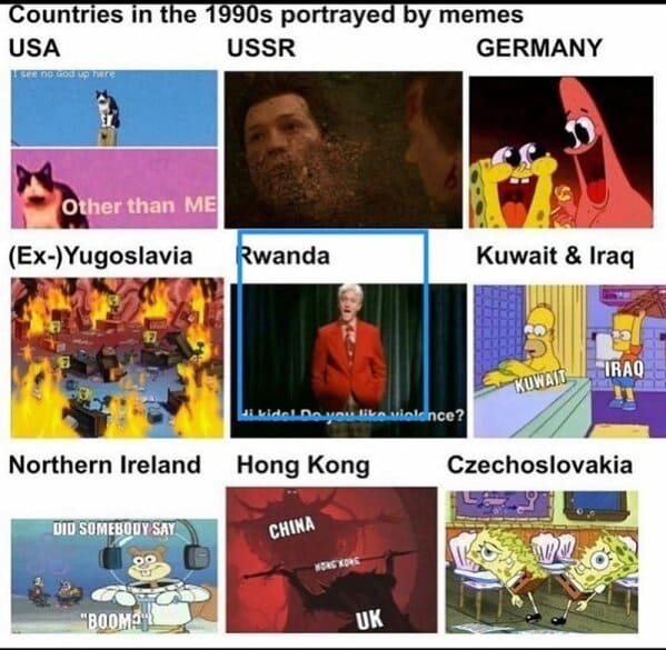 history memes funny - countries in the 1990s portrayed by memes