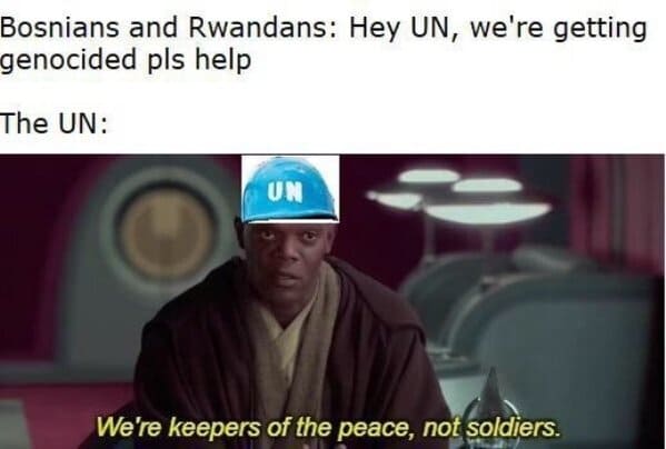 history memes funny - Bosnians and Rwandans UN