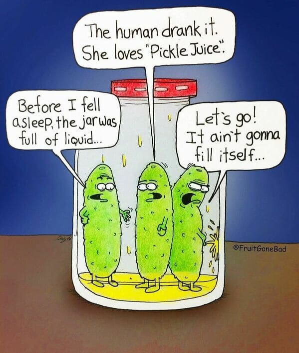funny inappropriate comics - fruit gone bad - pickle juice