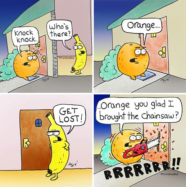 funny inappropriate comics - fruit gone bad - orange you glad