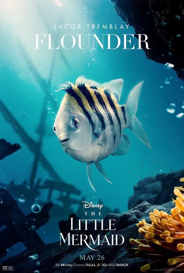 live action little mermaid - flounder