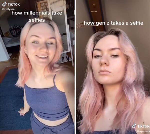 millennial roasts - how millennials take selfies vs gen z