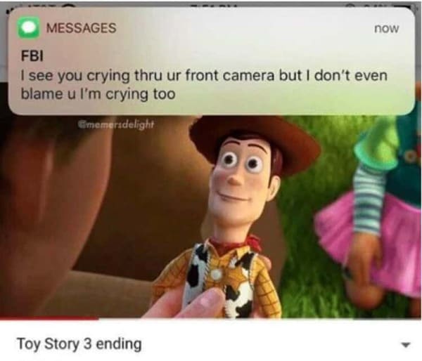 pixar meme - toy story 3 ending