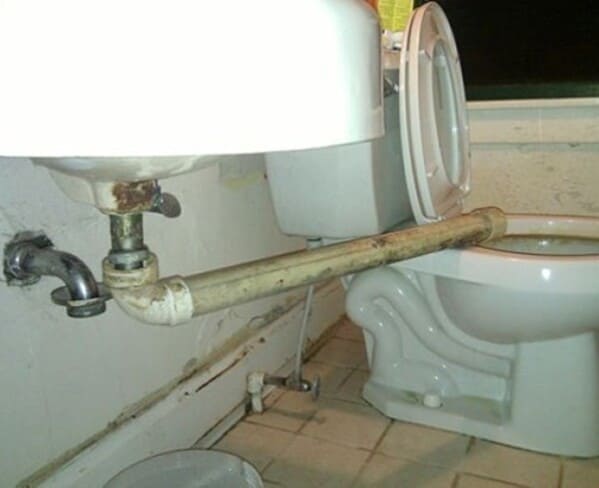 plumbing fails - sink draining into toilet