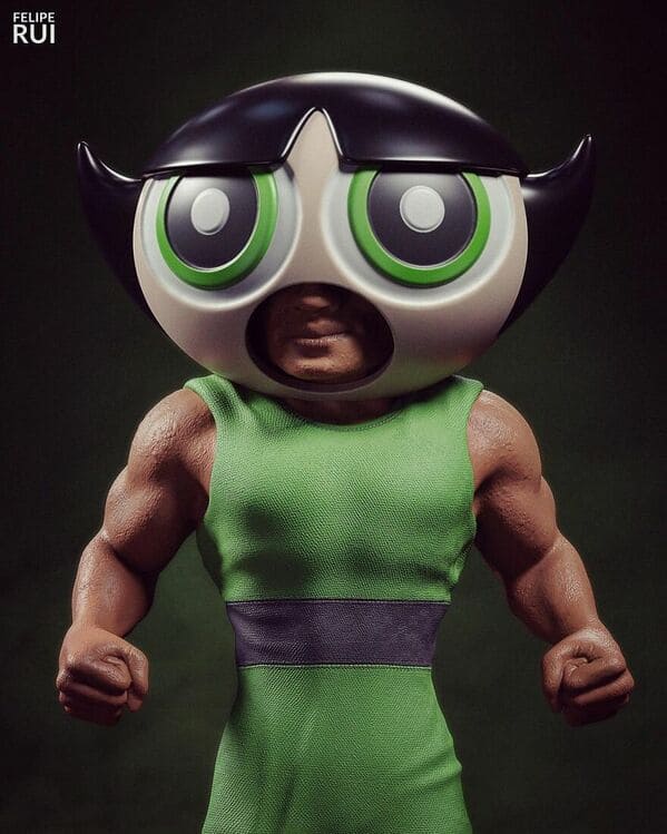 Felipe Rui Fernandez Cartoons - Buttercup From The Powerpuff Girls