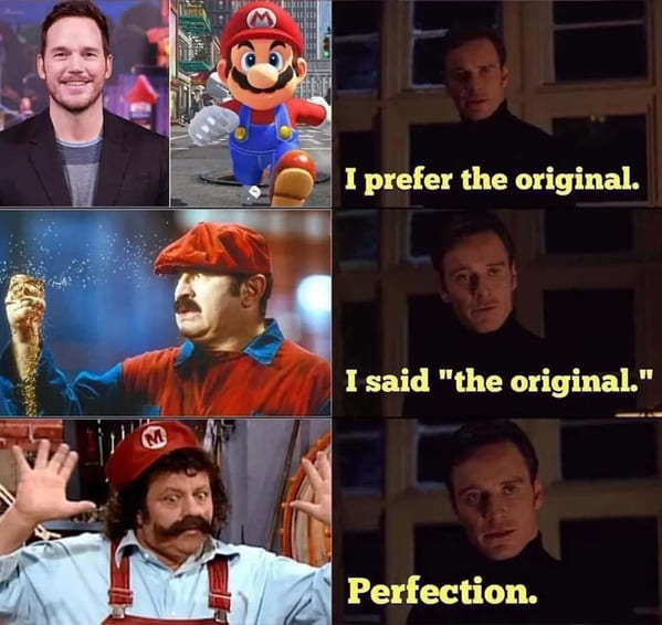 super mario movie memes - i prefer the original