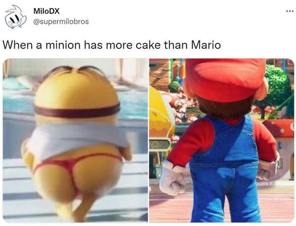 super mario movie memes - minio butt vs mario butt