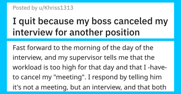 Boss Cancels Job Interview Without Authorization, Employee Resigns