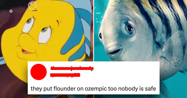 live action little mermaid flounder - they put flounderr on ozempic too