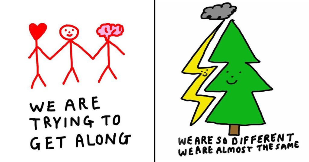 constant bagel therapy - brain and heart trying to get along - tree and lightning are the same