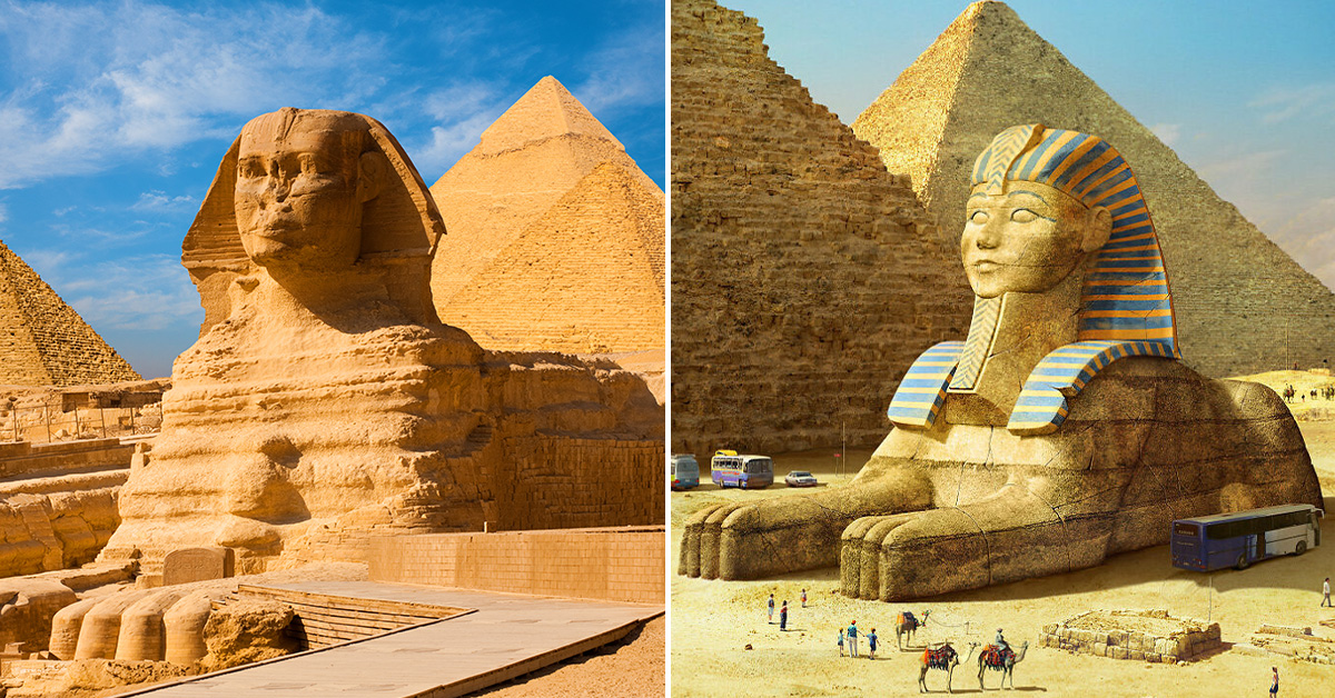 modern day ancient monuments - giza sphinx