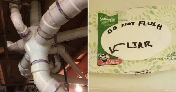 plumbing fails - flushable wipes