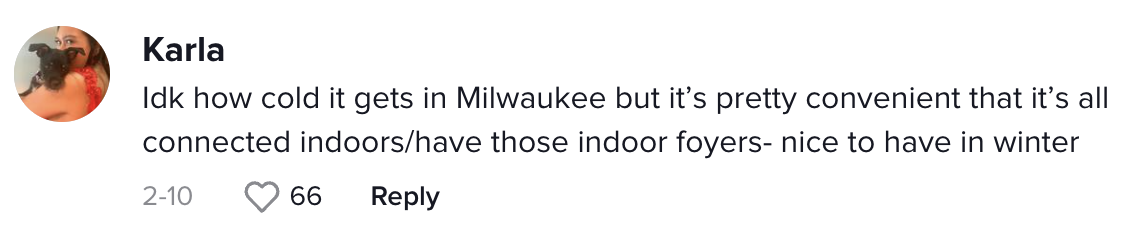 mall into apartments tiktok - cold in Milwaukee 