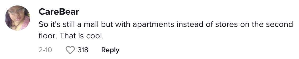 mall into apartments tiktok - a mall, but with apartments