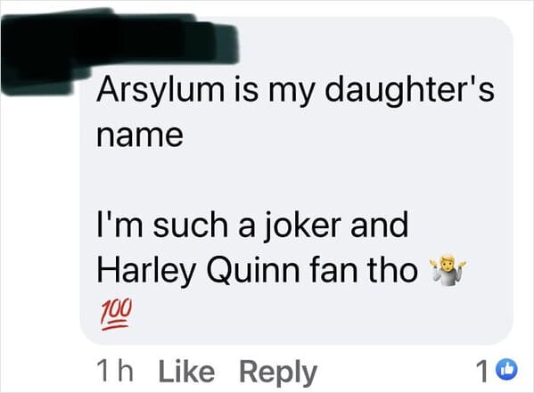 unique baby names - tragedeigh - asylum Harley Quinn