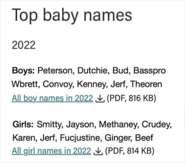 unique baby names - tragedeigh - top baby names 2022
