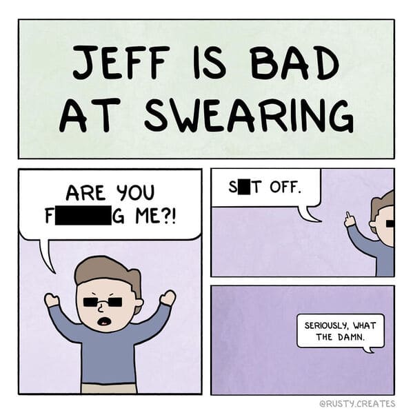 twist ending comics rusty epstein - jeff is bad at swearing