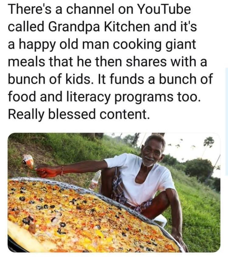 wholesome meme - grandpa kitchen