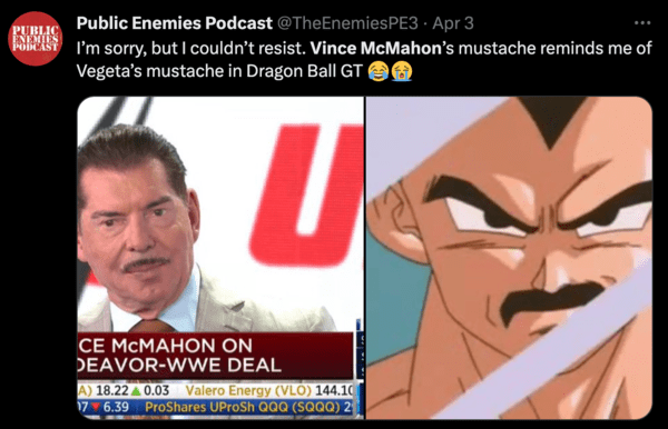 vince mcmahon meme - vegeta's mustache