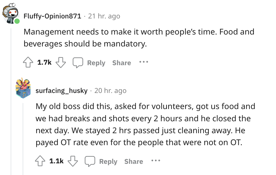 waitress deep clean story - management need to make it worth people's time