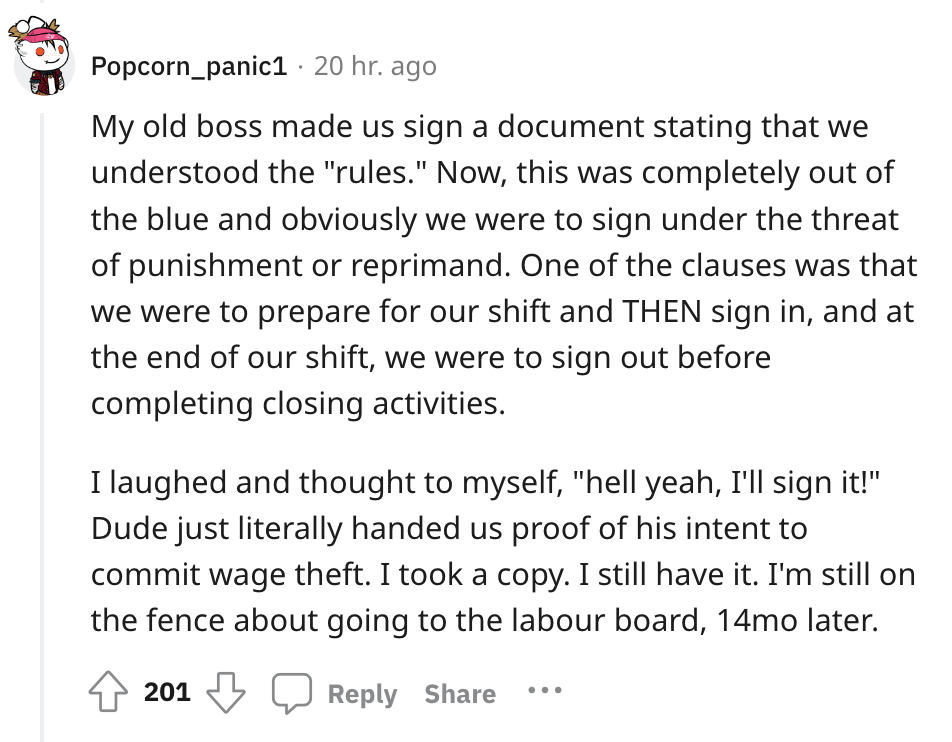 waitress deep clean story - My old boss made us sign a document