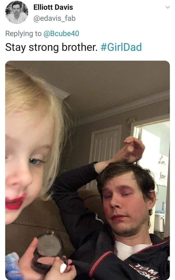 Wholesome Dads Are Letting Their Daughters Do Makeup On Them In Adorably Funny Twitter Thread - Jarastyle