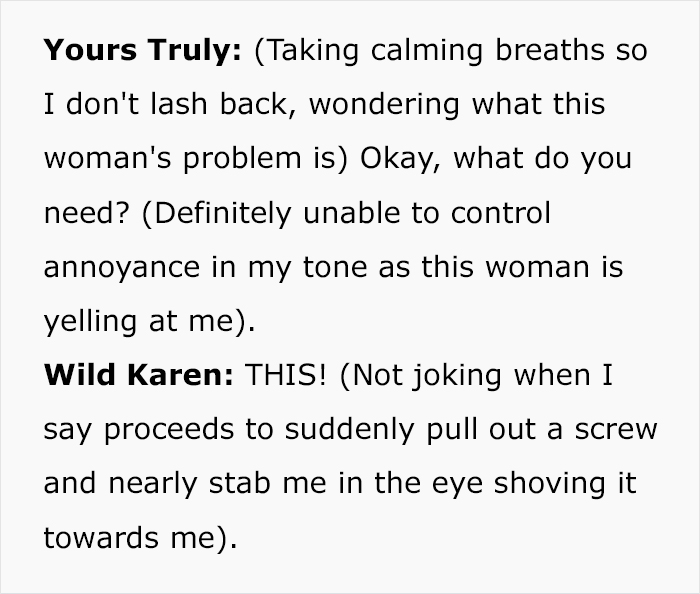 malicious compliance karen - (taking calming breaths so i don't lash out)