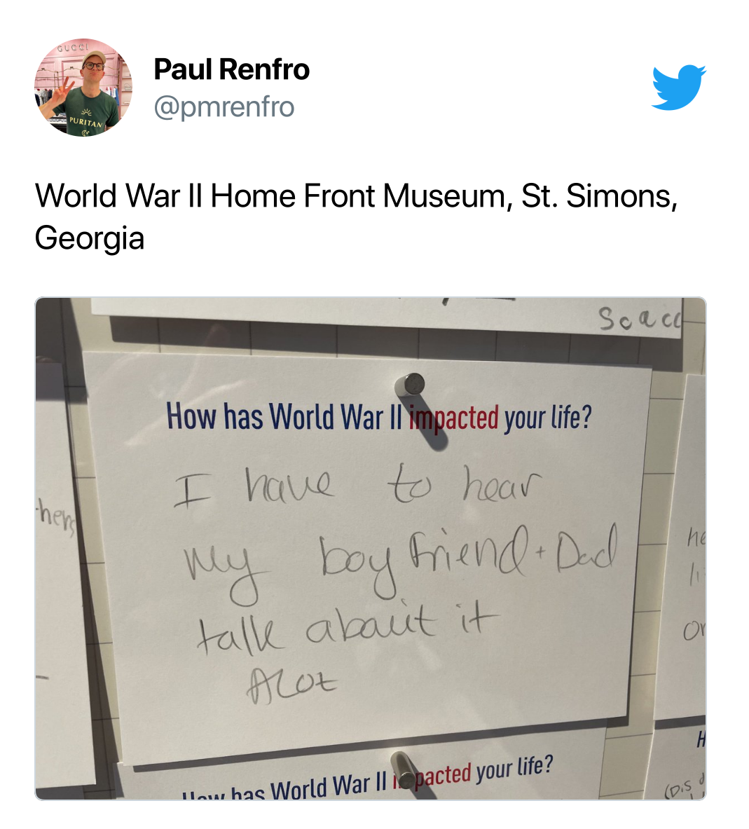 funny comment - wwi museum