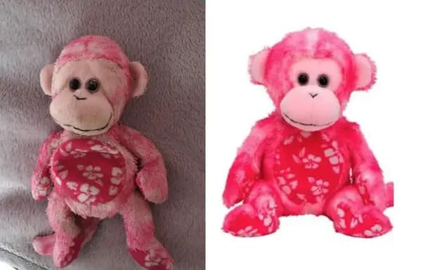 stuffed animals before and after - monkey