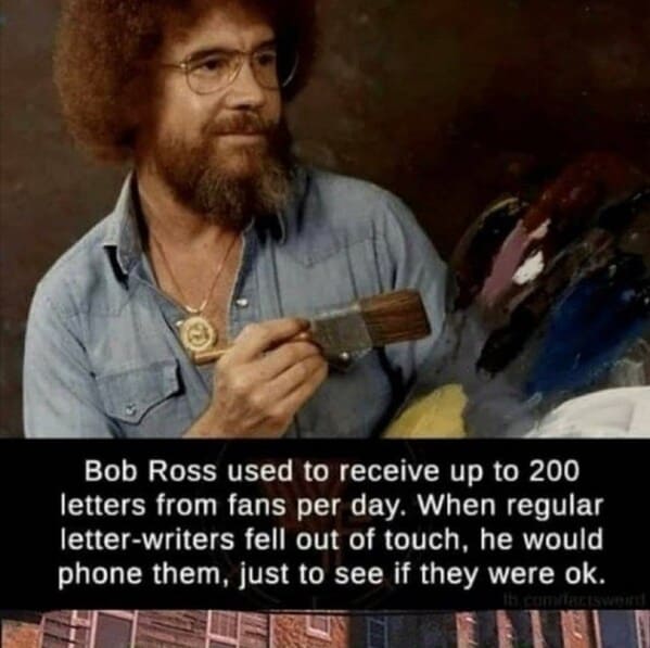 bros helping bros - bob ross letters