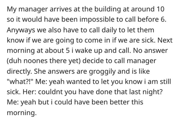 Boss's Demand For Employees To Call Out Sick Before 6AM Backfires - Jarastyle