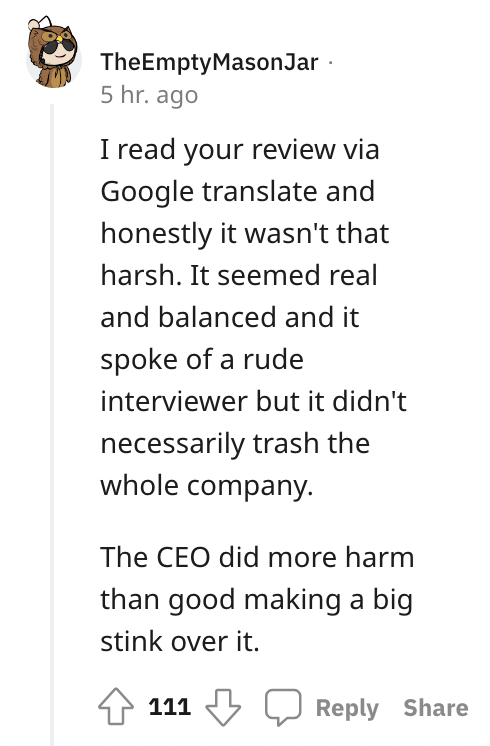 ‘We Want To Ask You To Delete This Comment’ — Job Candidate Leaves Honest Review About Their Interview, So The CEO Says They’ll Get A Lawyer Involved - Jarastyle