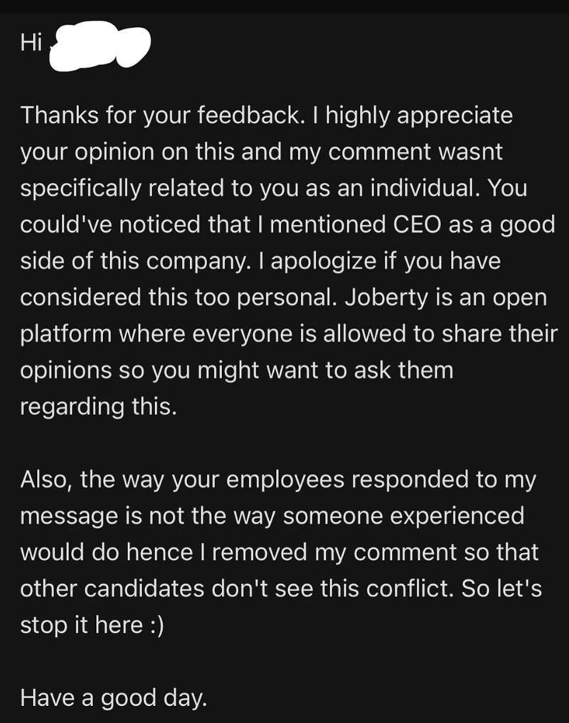 ‘We Want To Ask You To Delete This Comment’ — Job Candidate Leaves Honest Review About Their Interview, So The CEO Says They’ll Get A Lawyer Involved - Jarastyle