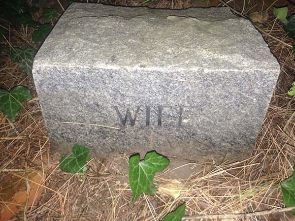 creepy discoveries new home - backyard headstone grave