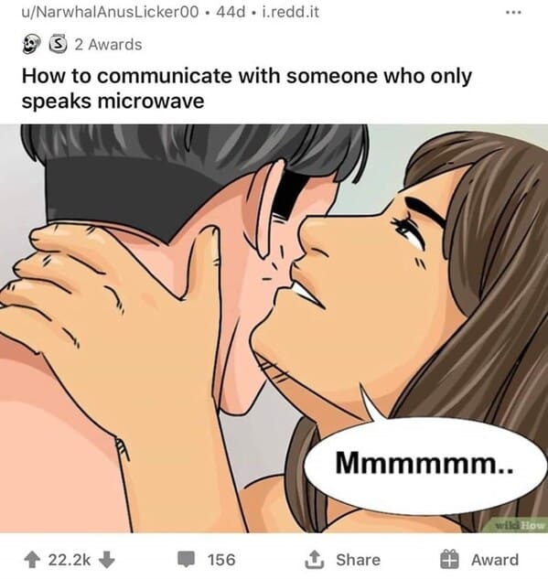 dark funny wikihow meme - how to communicate with someone who only speaks microwave